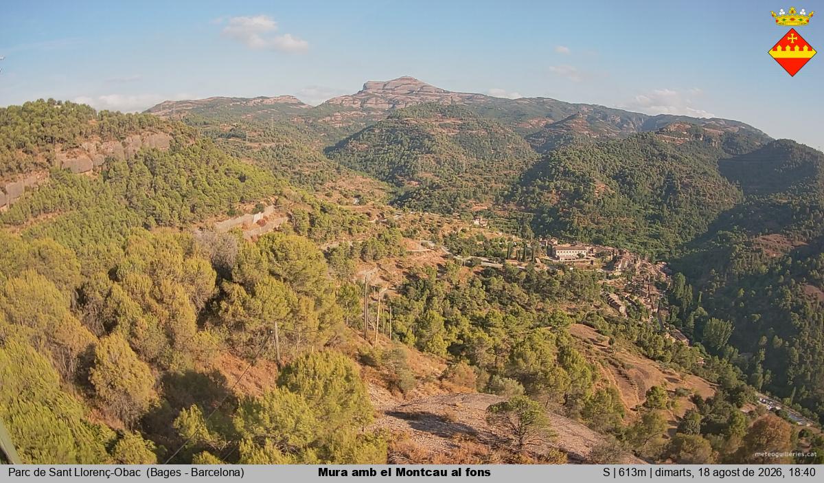 Mura amb el Montcau al fons