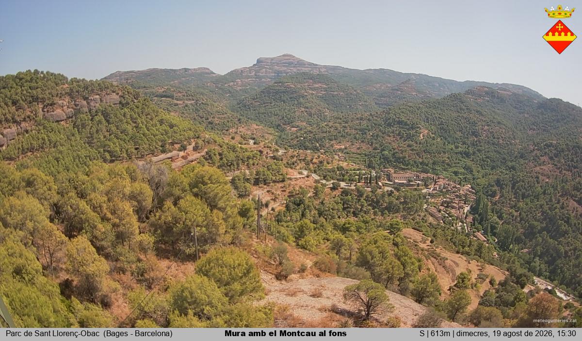Mura amb el Montcau al fons