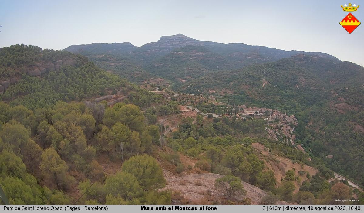 Mura amb el Montcau al fons