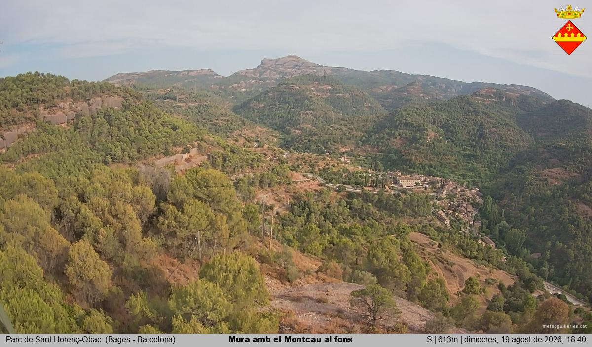 Mura amb el Montcau al fons