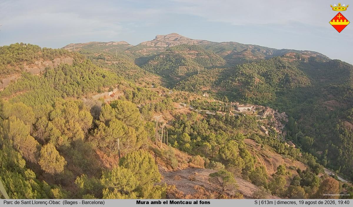 Mura amb el Montcau al fons