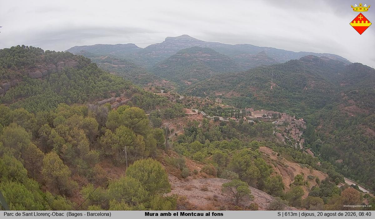 Mura amb el Montcau al fons