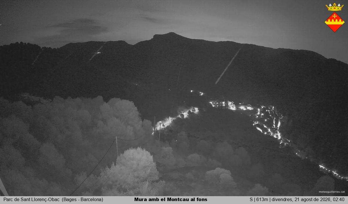 Mura amb el Montcau al fons