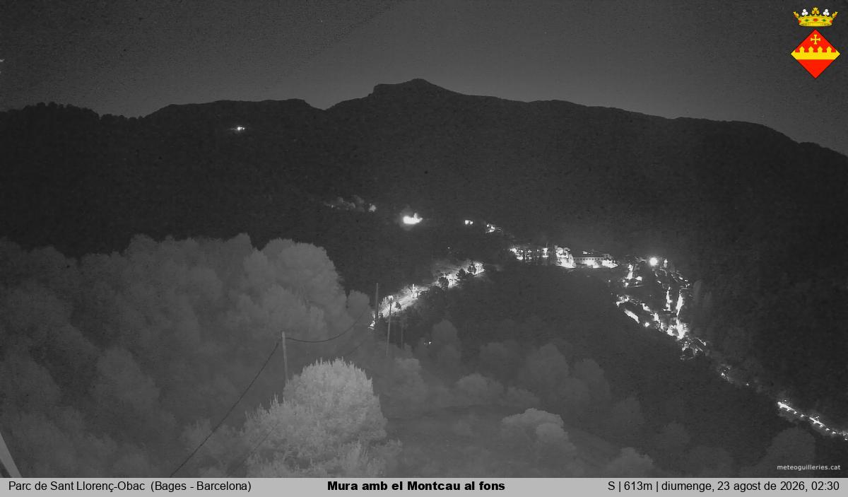 Mura amb el Montcau al fons