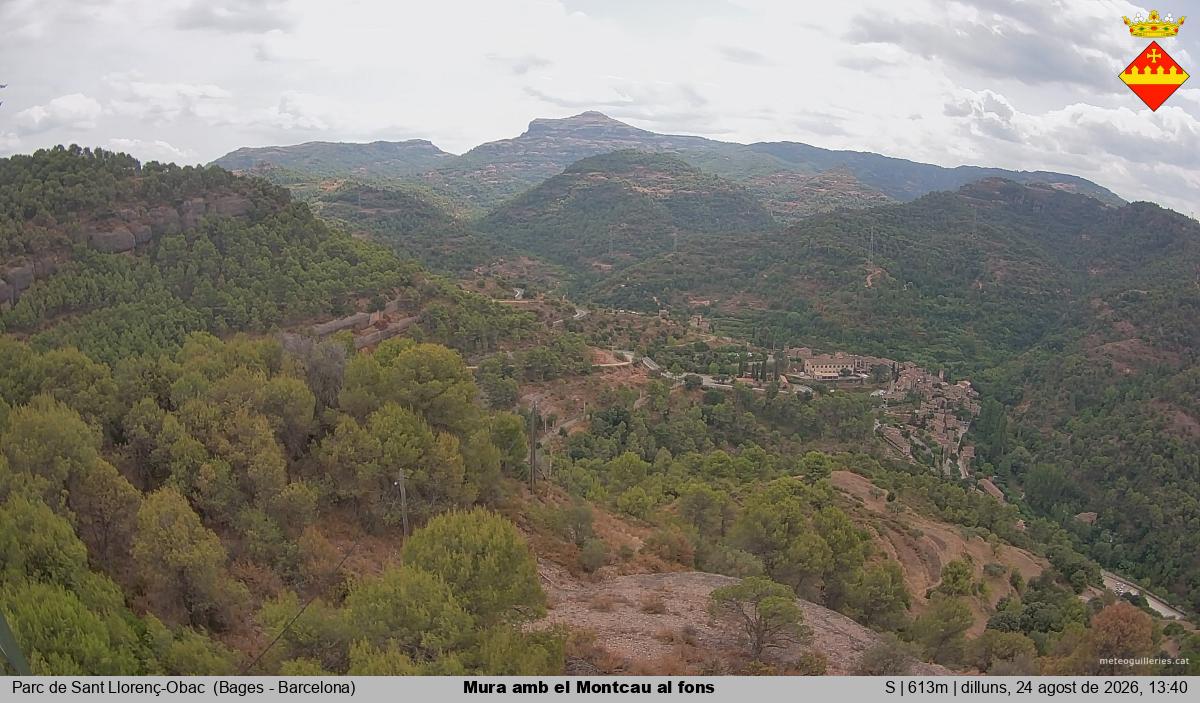 Mura amb el Montcau al fons