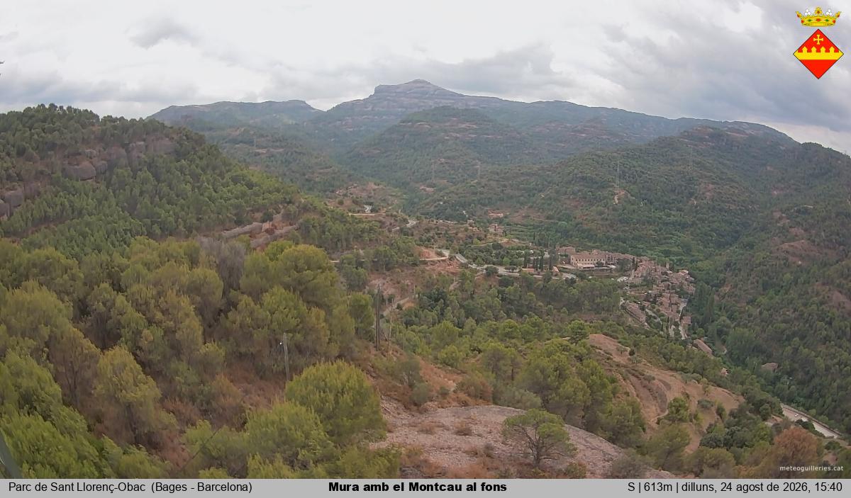 Mura amb el Montcau al fons