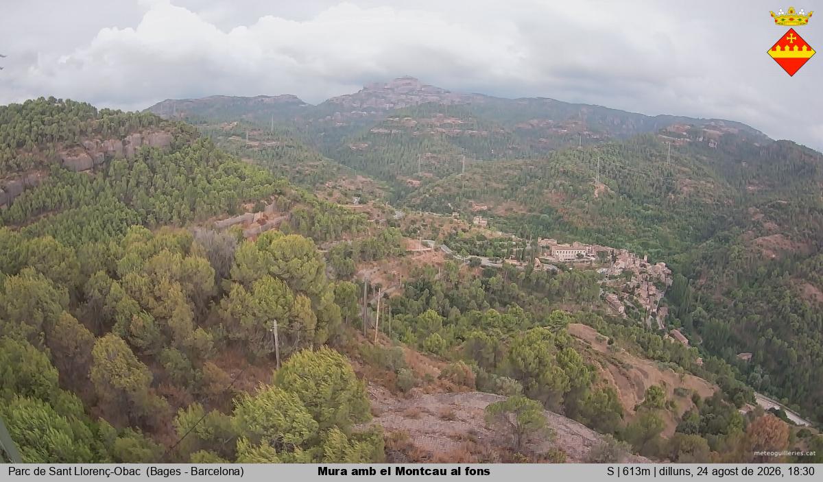 Mura amb el Montcau al fons