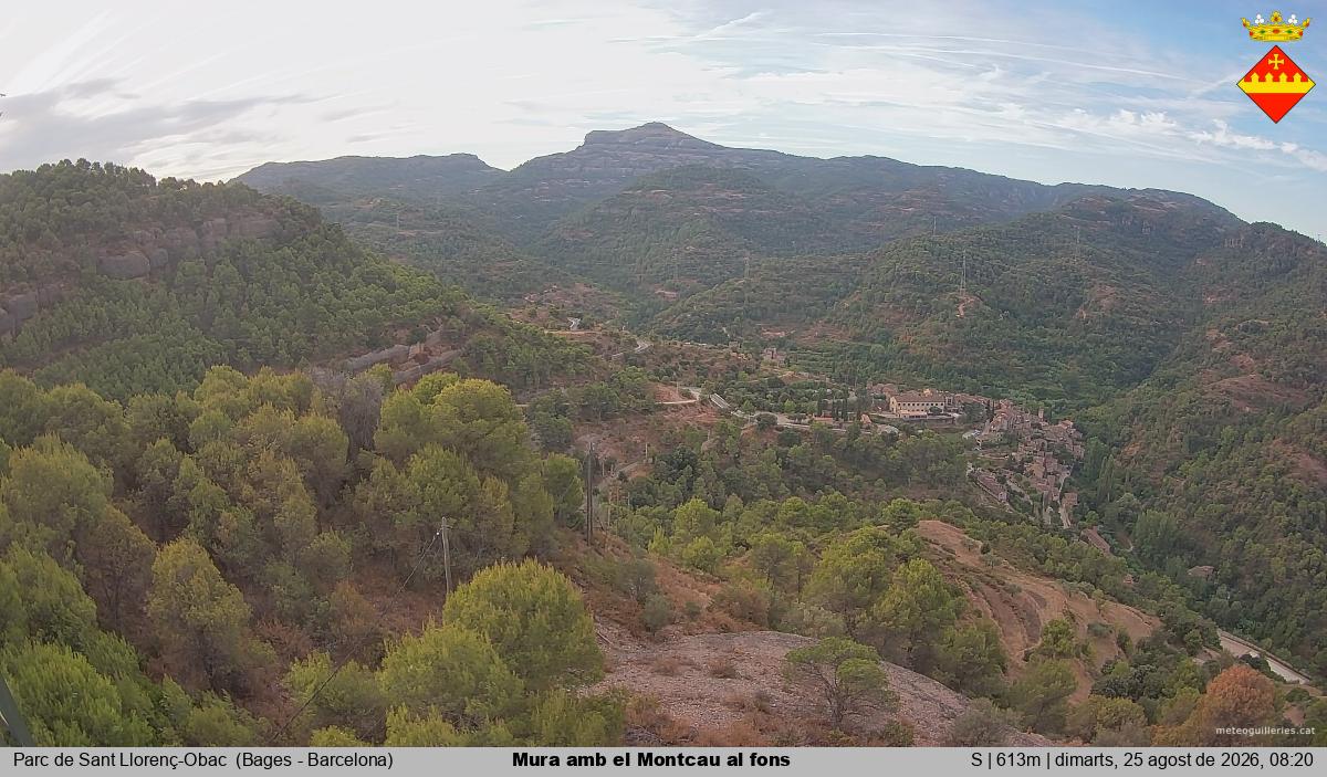 Mura amb el Montcau al fons