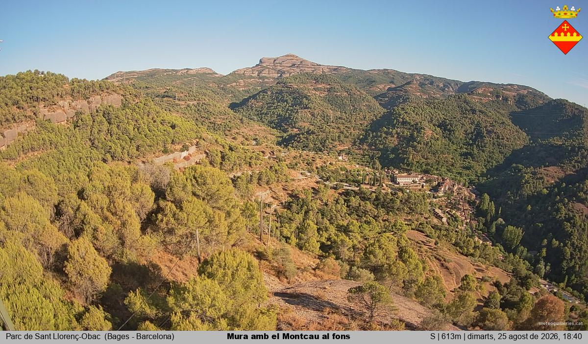 Mura amb el Montcau al fons