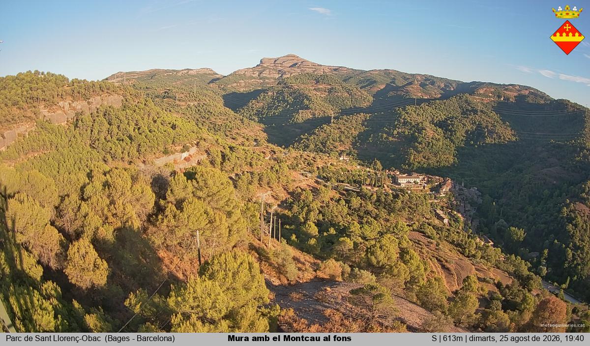 Mura amb el Montcau al fons