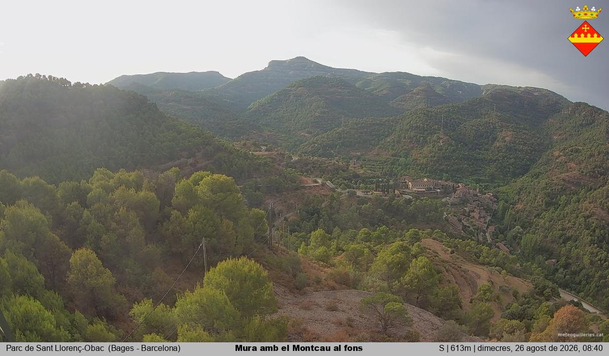 Mura amb el Montcau al fons