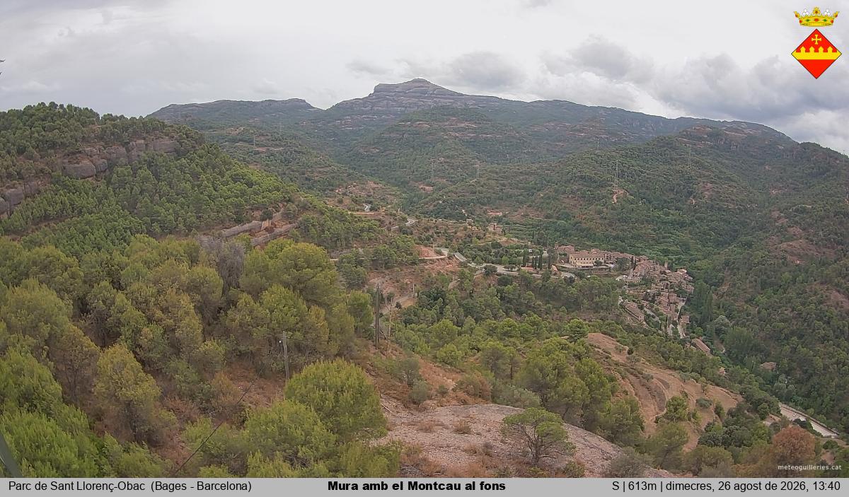 Mura amb el Montcau al fons