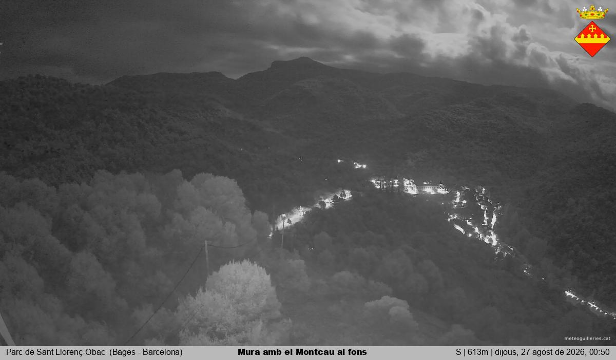 Mura amb el Montcau al fons