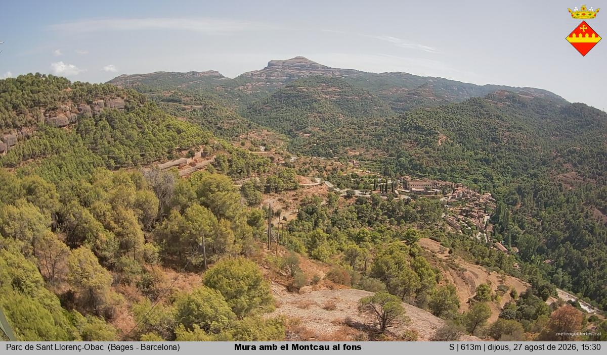 Mura amb el Montcau al fons