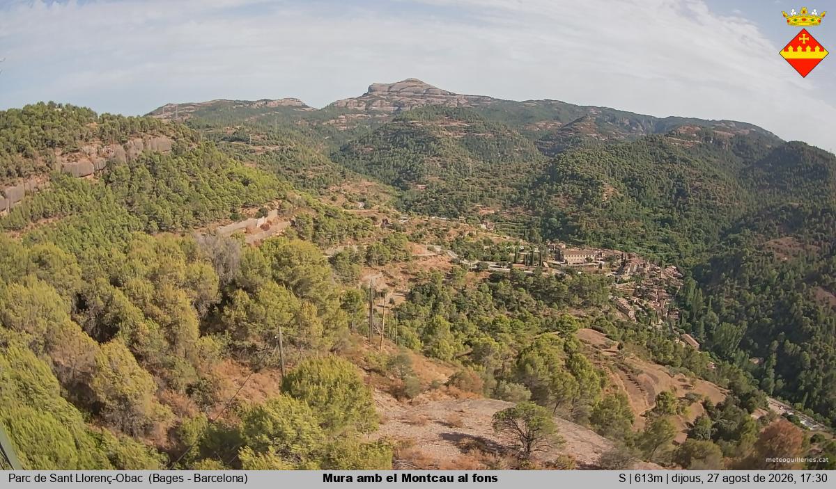 Mura amb el Montcau al fons