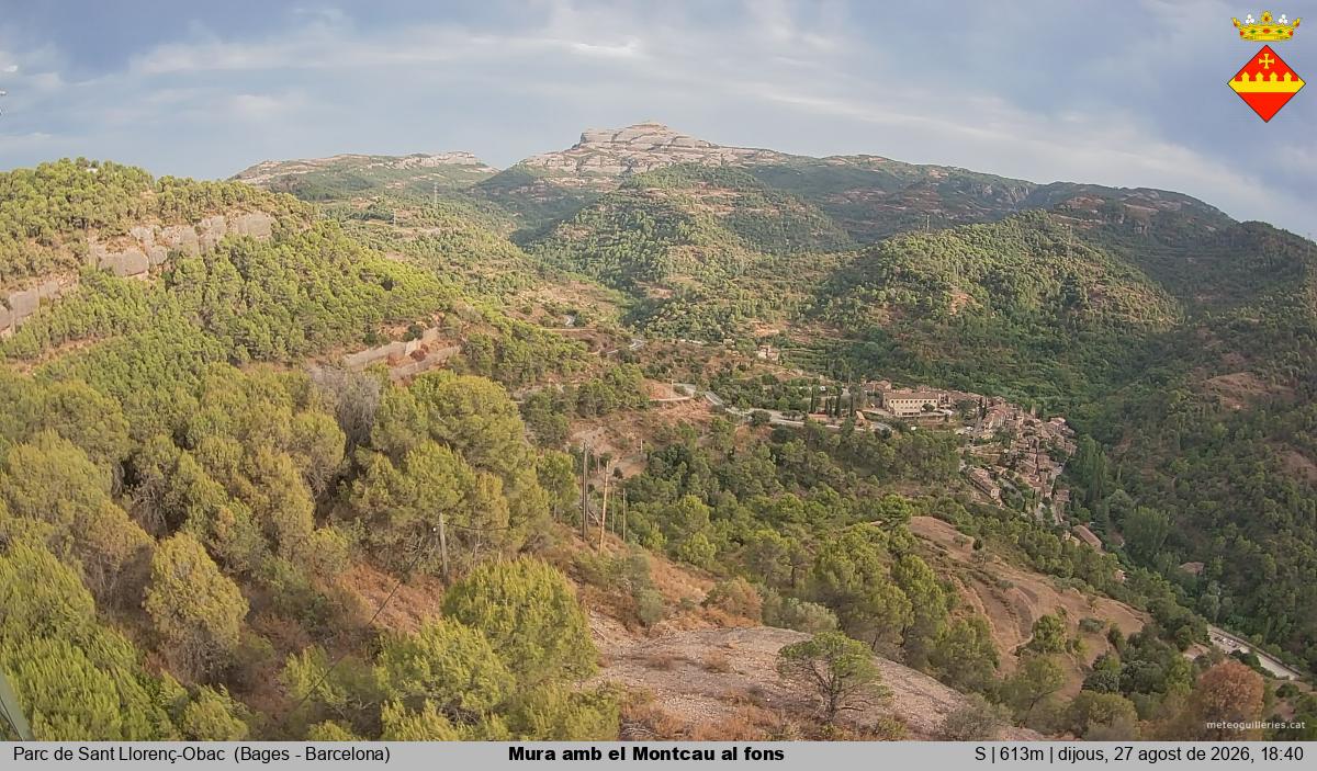Mura amb el Montcau al fons