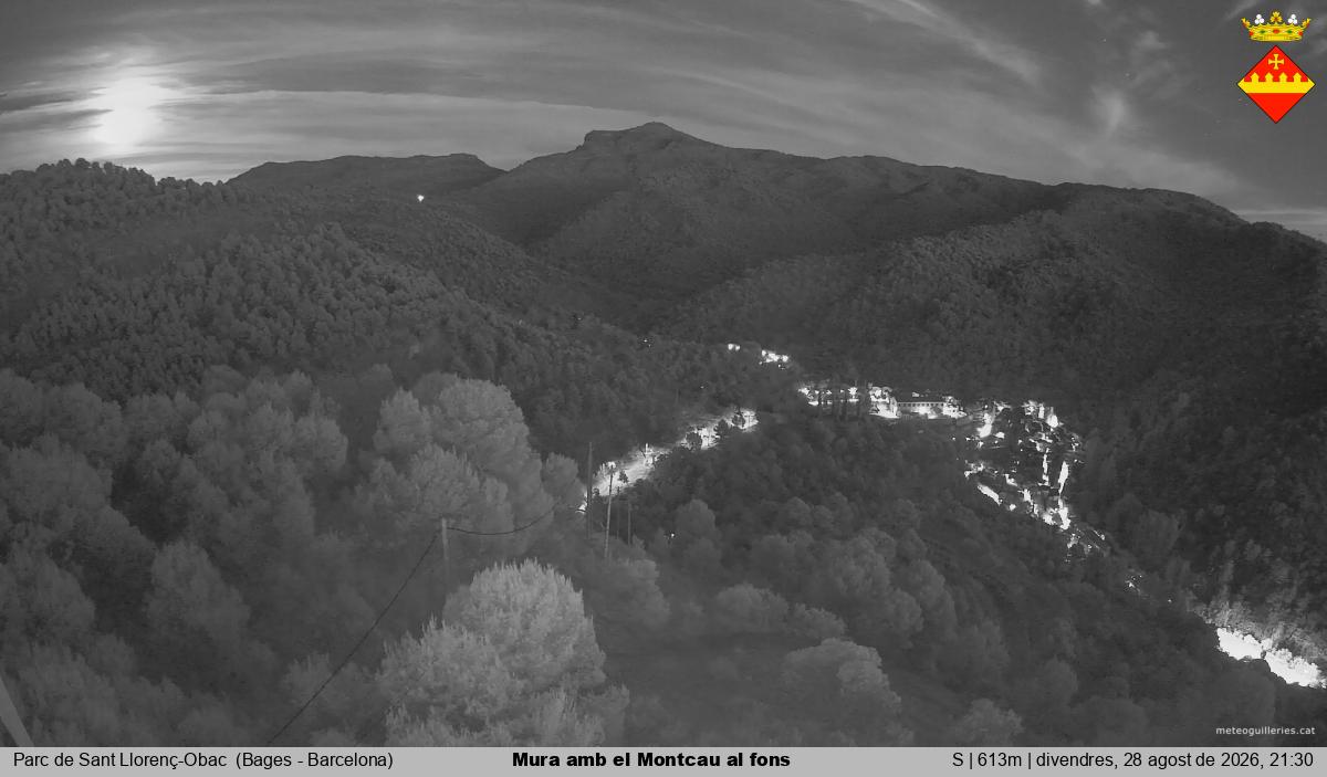 Mura amb el Montcau al fons