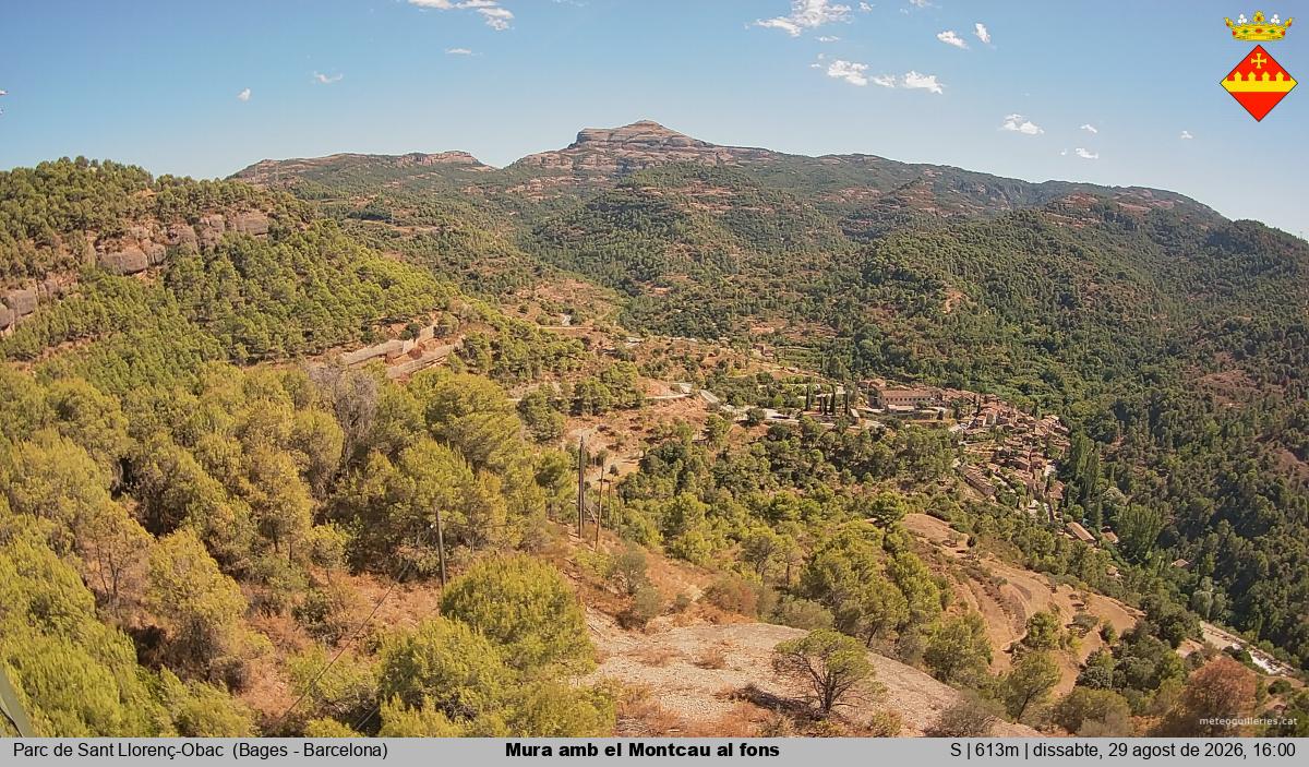 Mura amb el Montcau al fons