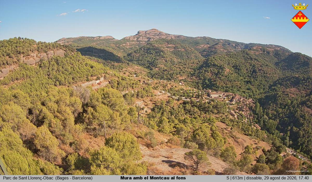 Mura amb el Montcau al fons