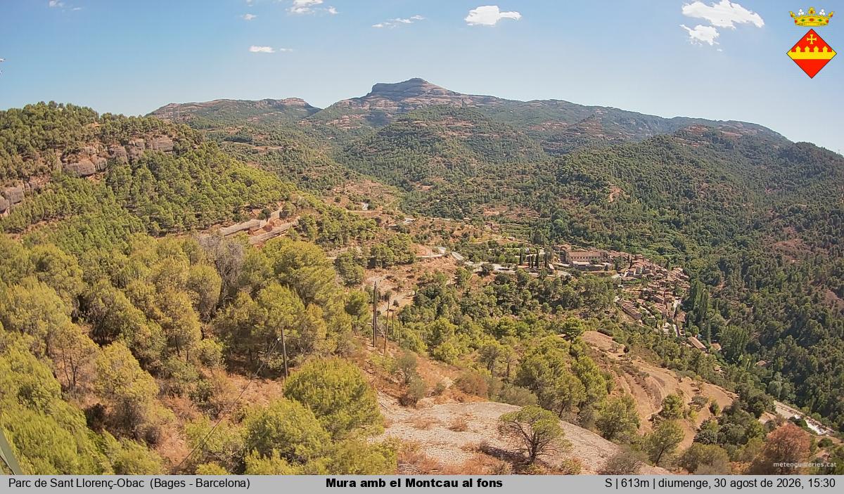 Mura amb el Montcau al fons