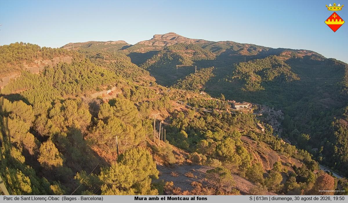 Mura amb el Montcau al fons