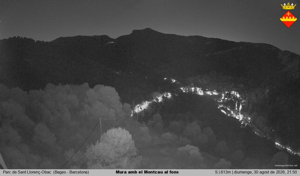 Mura amb el Montcau al fons