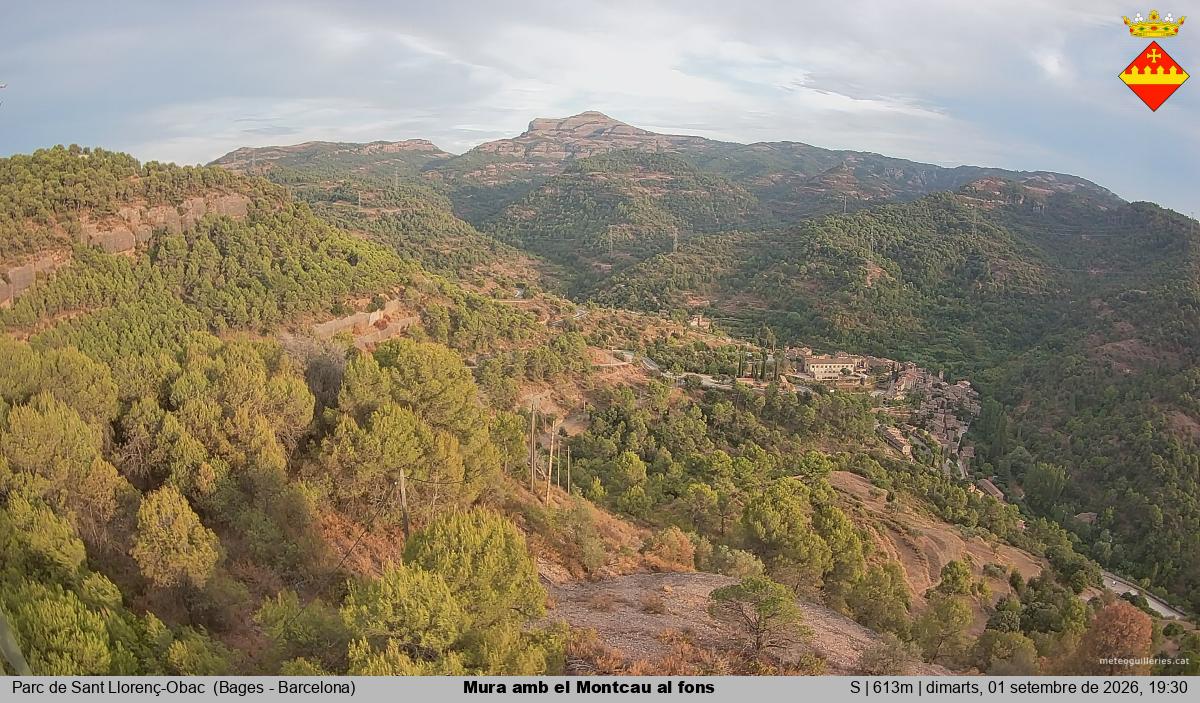 Mura amb el Montcau al fons