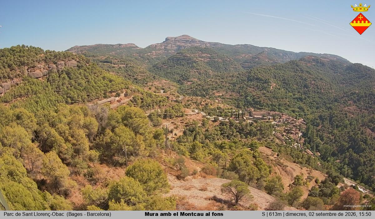 Mura amb el Montcau al fons