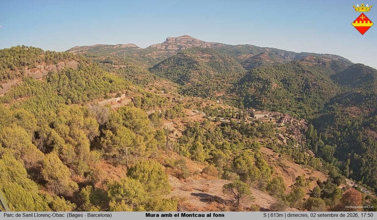 Mura amb el Montcau al fons