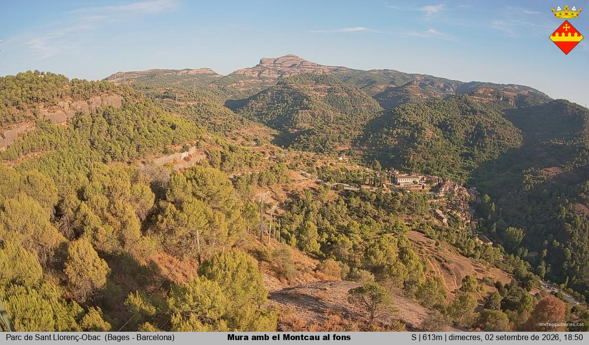 Mura amb el Montcau al fons