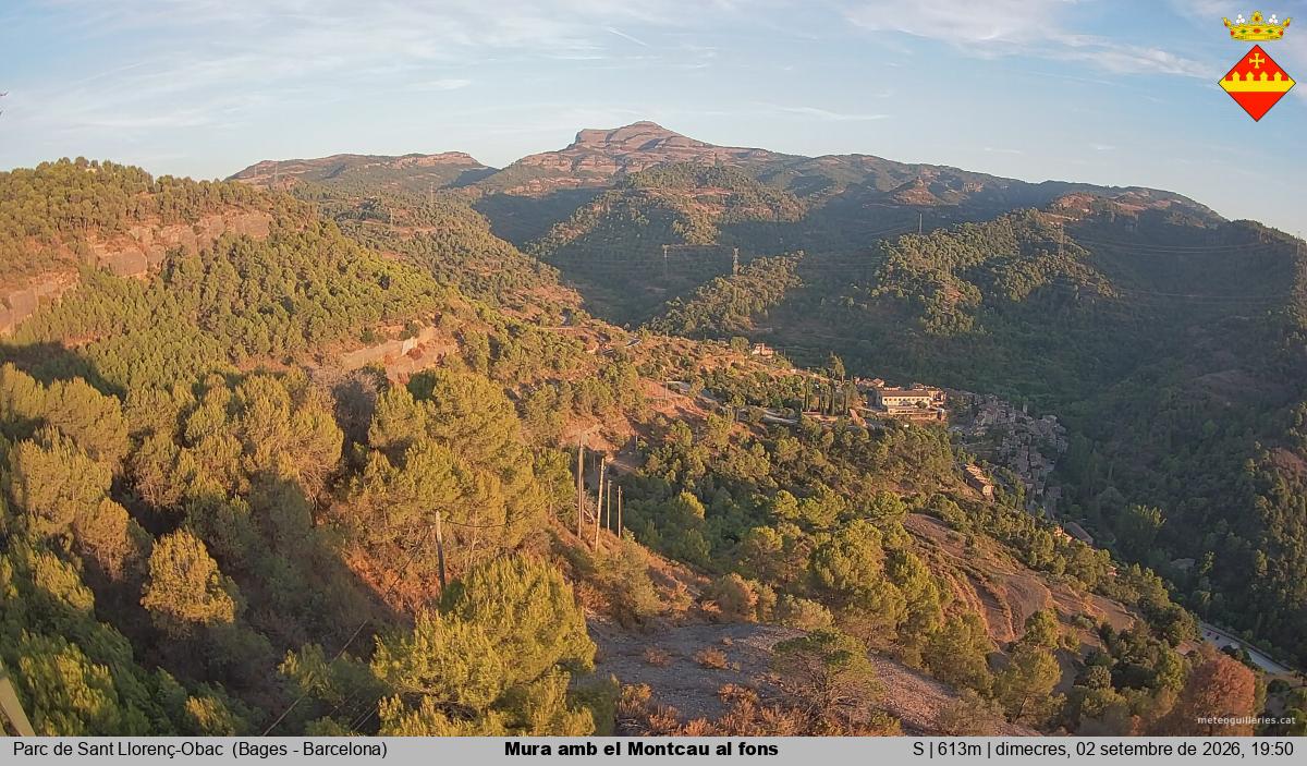 Mura amb el Montcau al fons