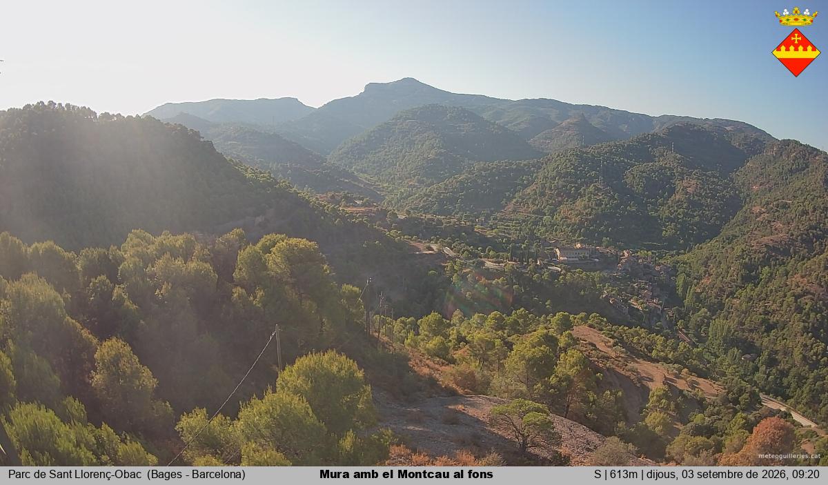 Mura amb el Montcau al fons