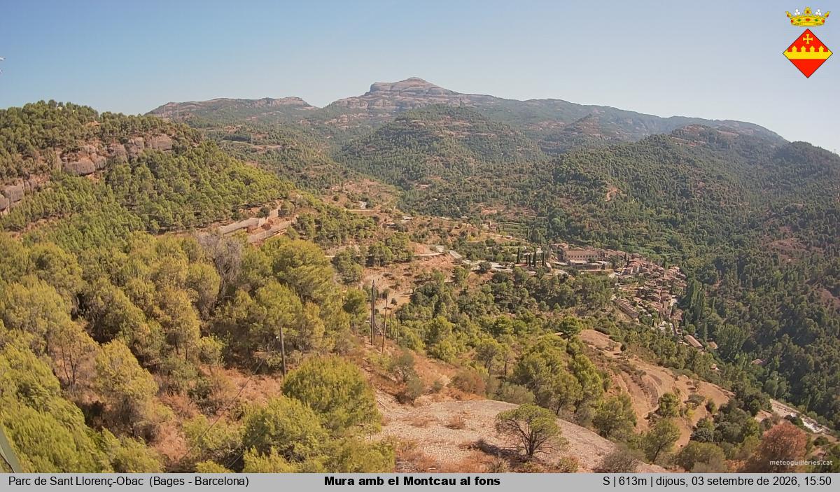Mura amb el Montcau al fons