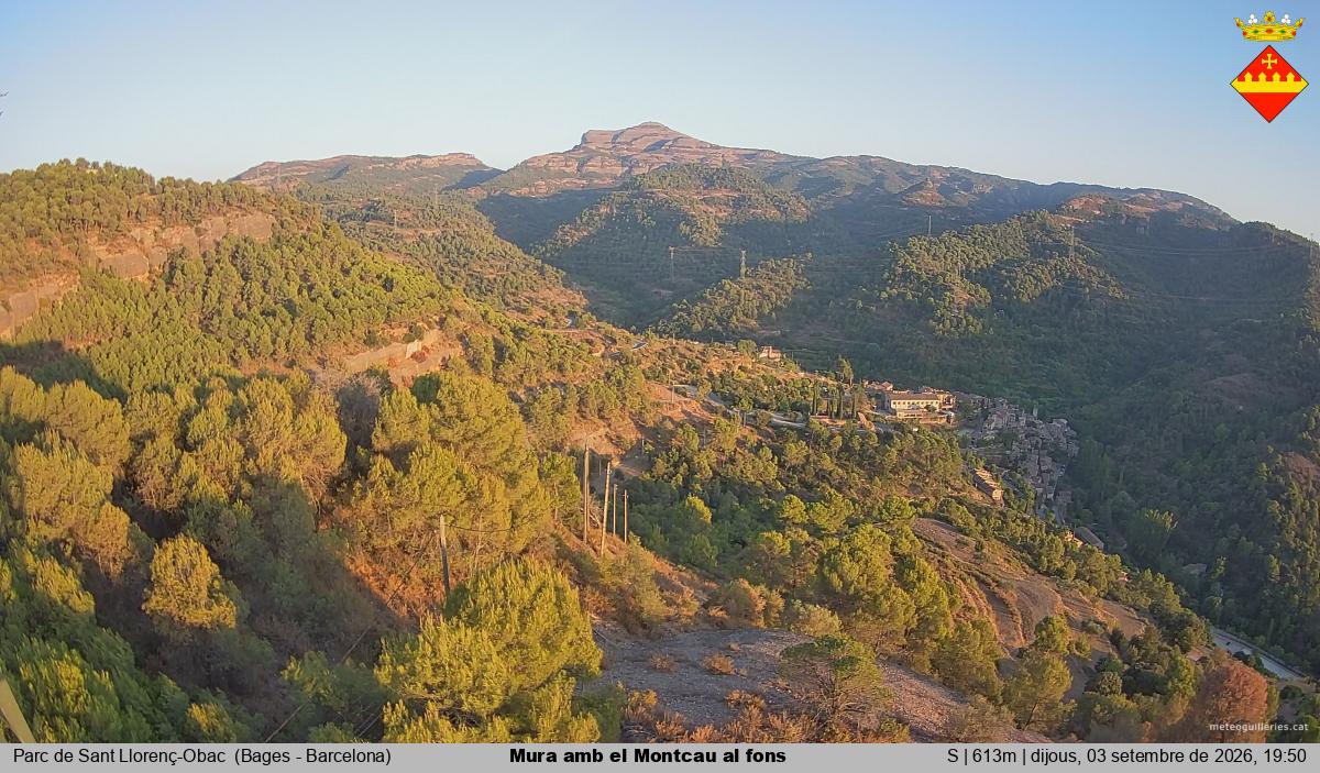 Mura amb el Montcau al fons
