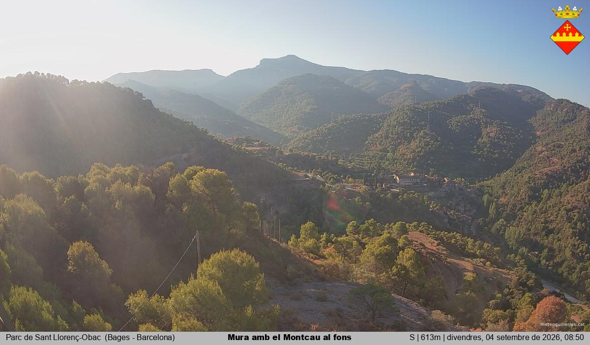 Mura amb el Montcau al fons
