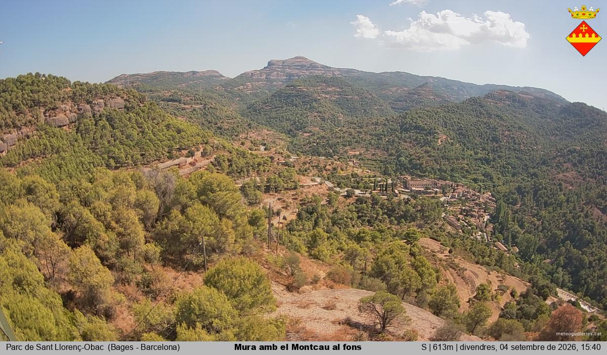 Mura amb el Montcau al fons