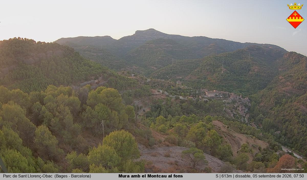Mura amb el Montcau al fons