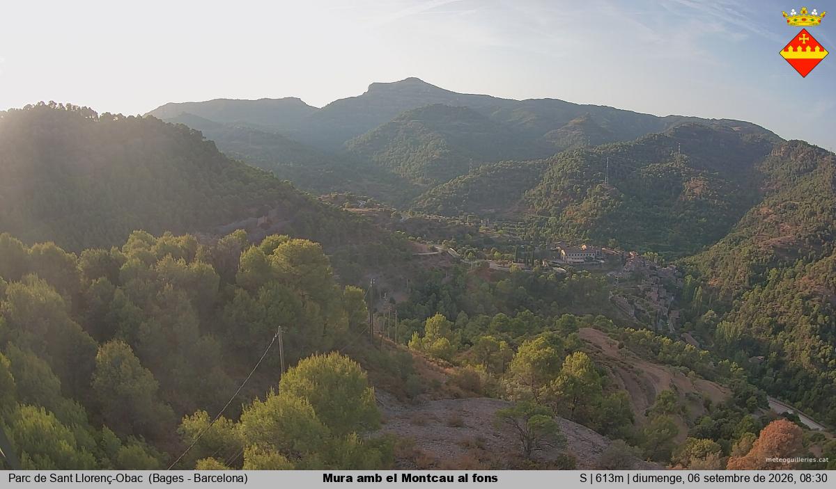 Mura amb el Montcau al fons