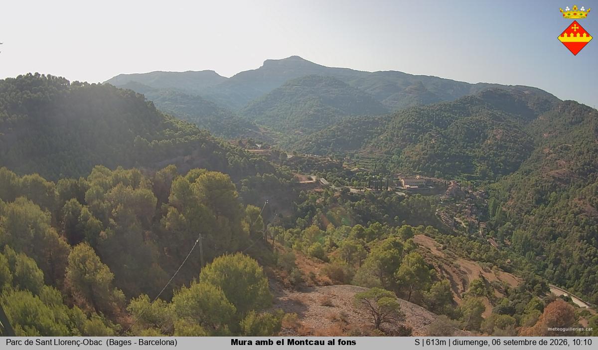Mura amb el Montcau al fons