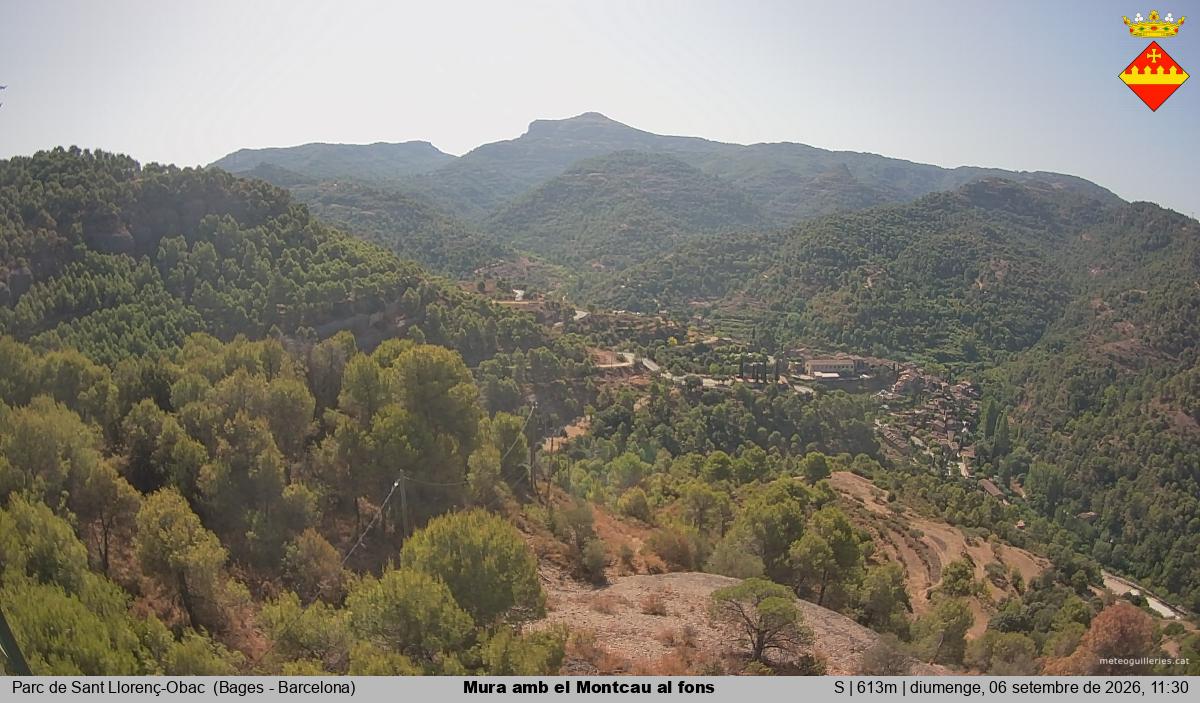Mura amb el Montcau al fons