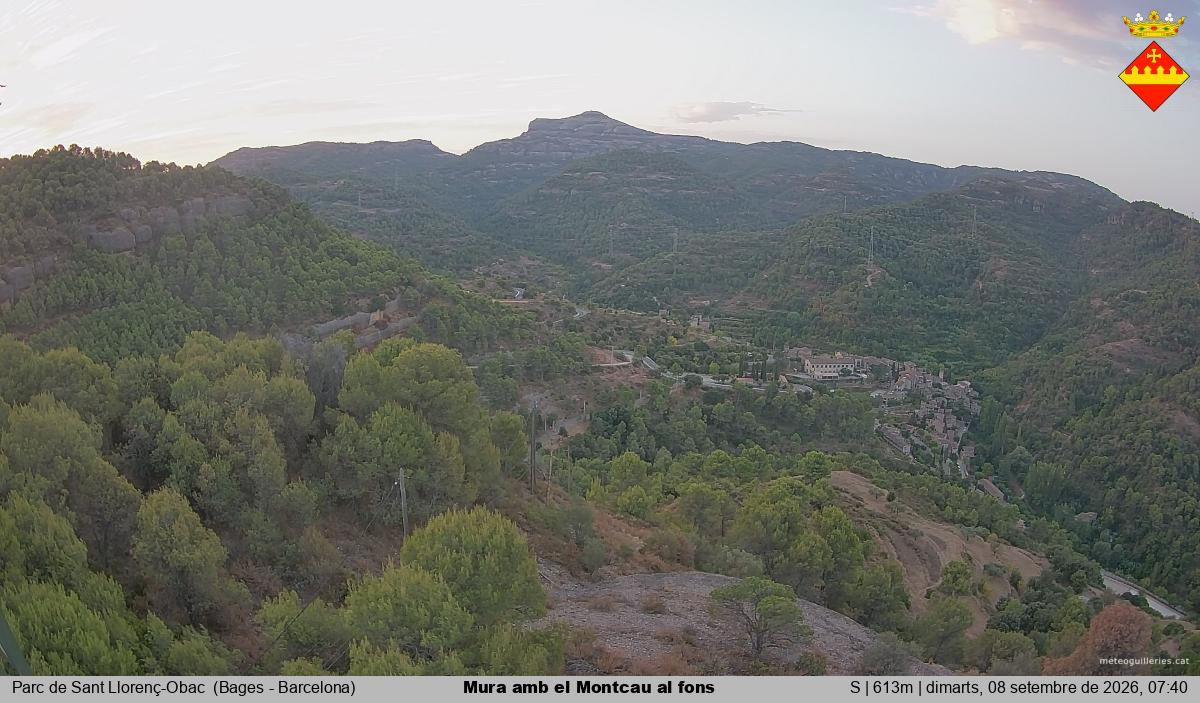 Mura amb el Montcau al fons
