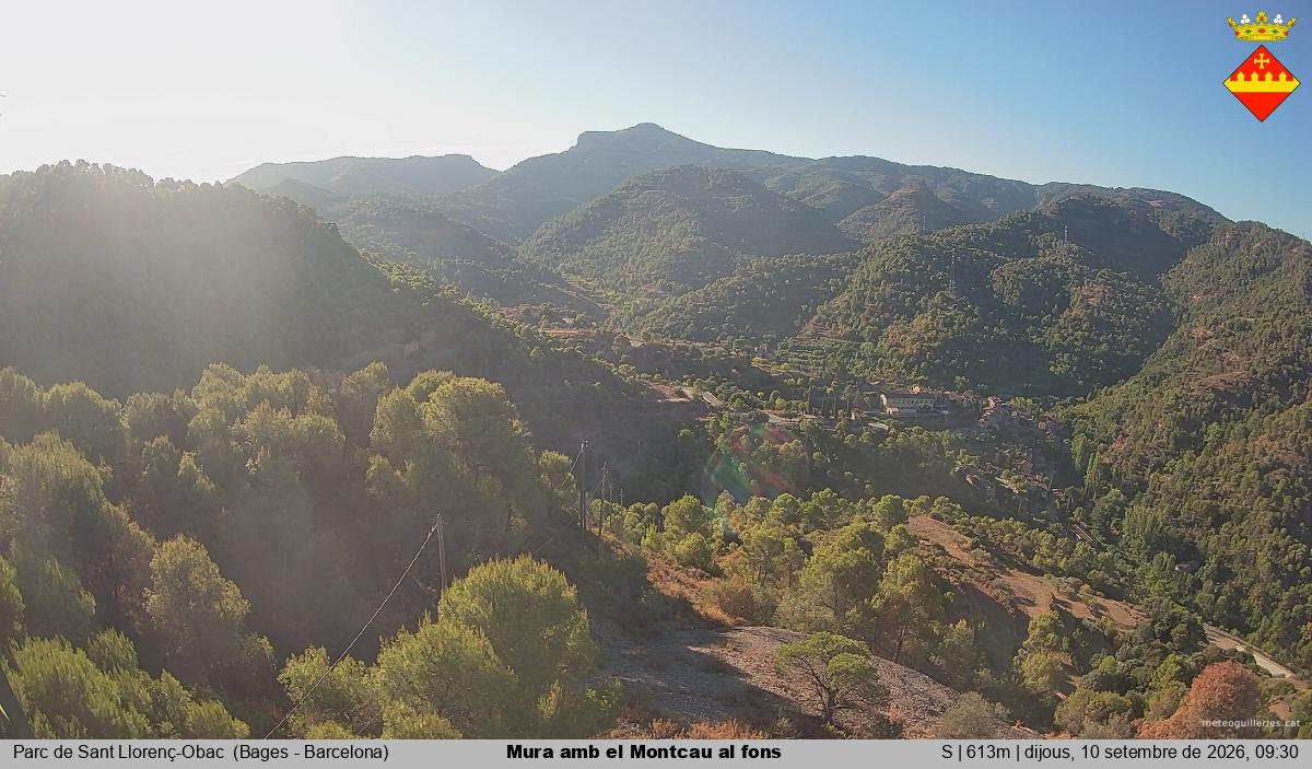 Mura amb el Montcau al fons
