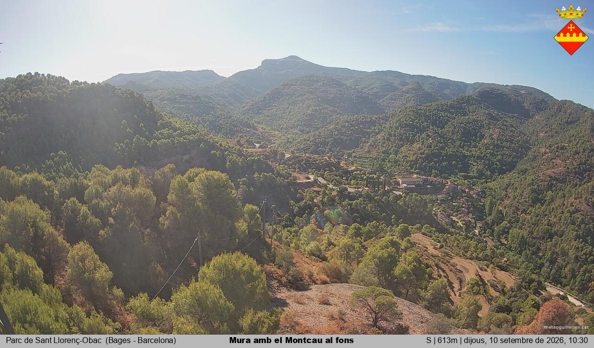 Mura amb el Montcau al fons
