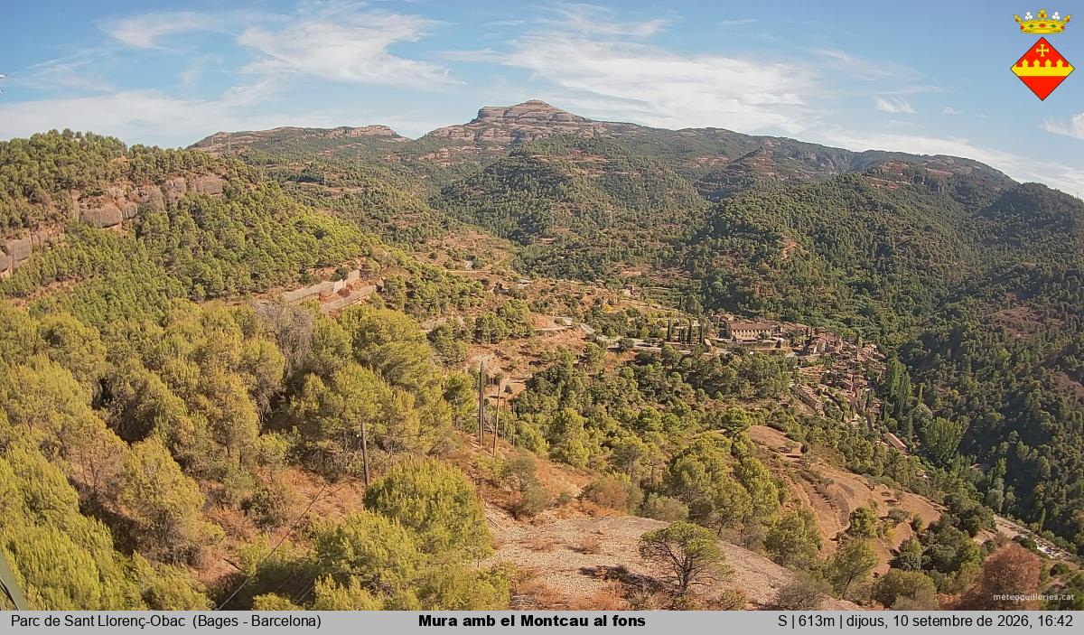 Mura amb el Montcau al fons