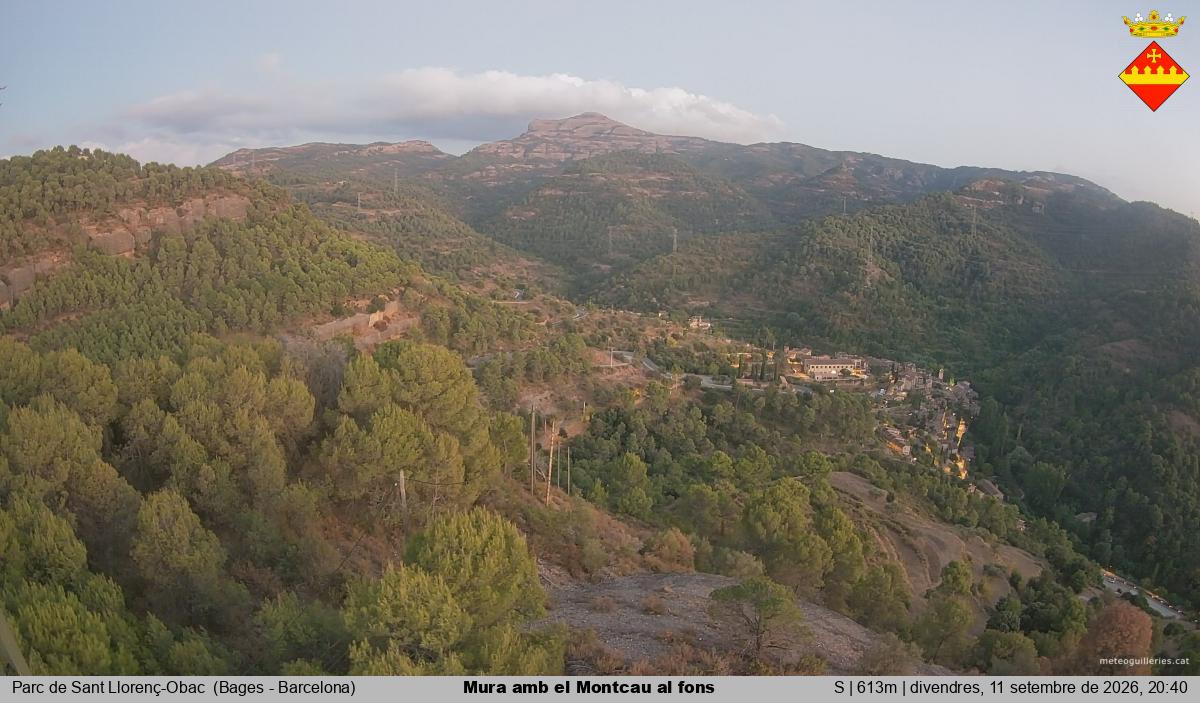 Mura amb el Montcau al fons