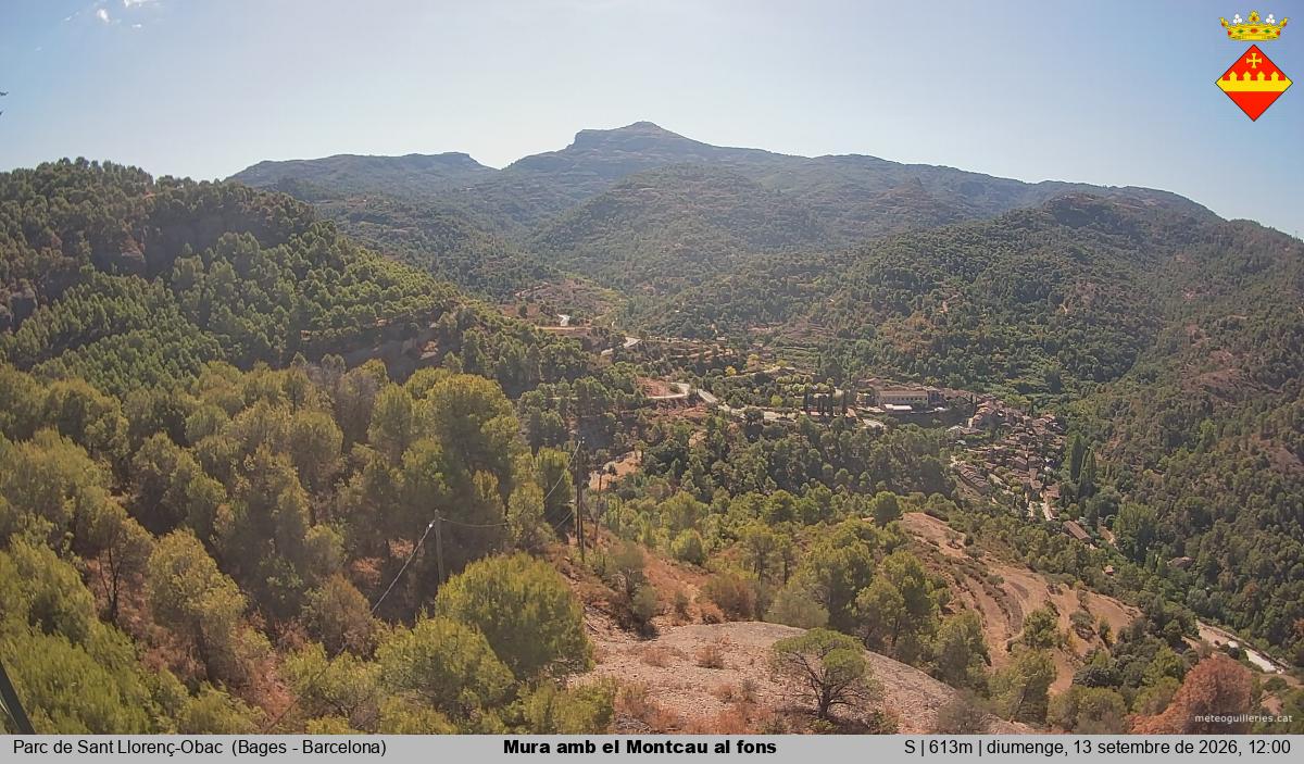 Mura amb el Montcau al fons