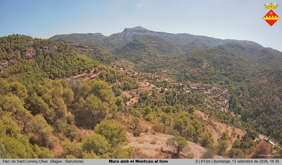 Mura amb el Montcau al fons