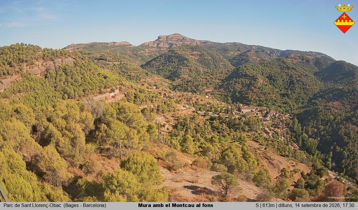 Mura amb el Montcau al fons