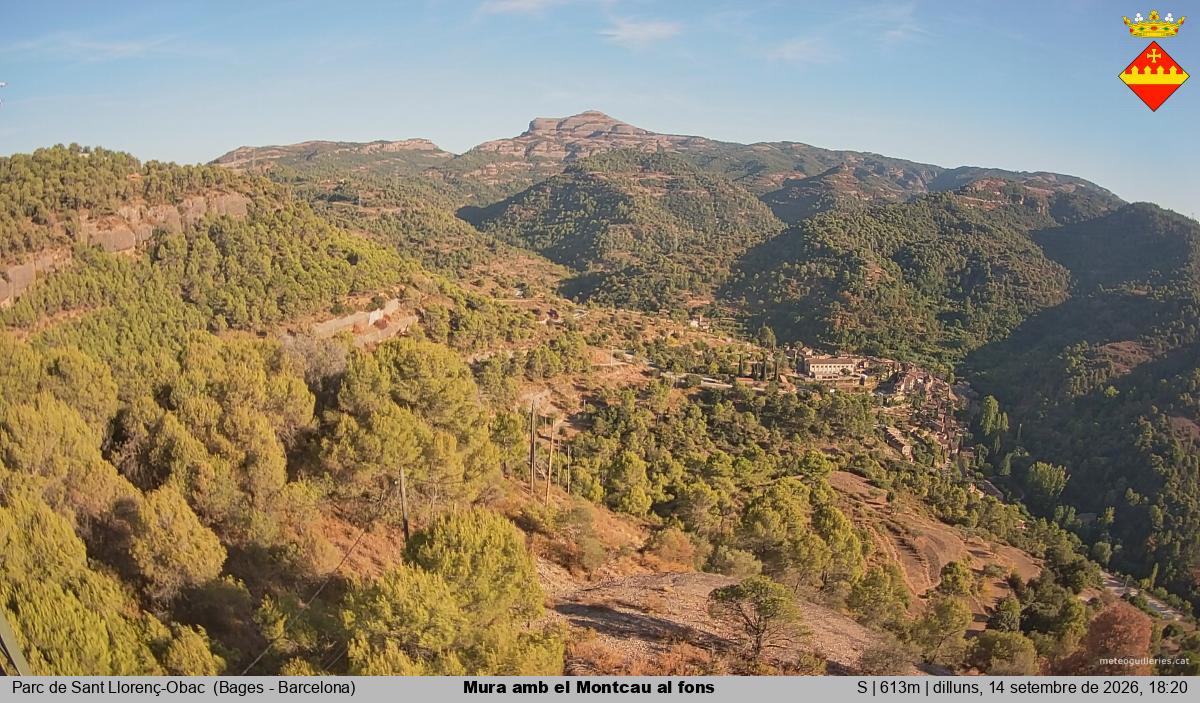 Mura amb el Montcau al fons
