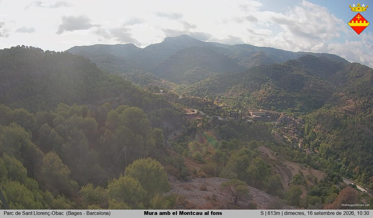 Mura amb el Montcau al fons